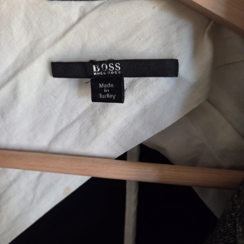 Hugo Boss Jasmena Knit Gray Soft Stretch Ponte Career Jacket Blazer Size 10 - Picture 4 of 16